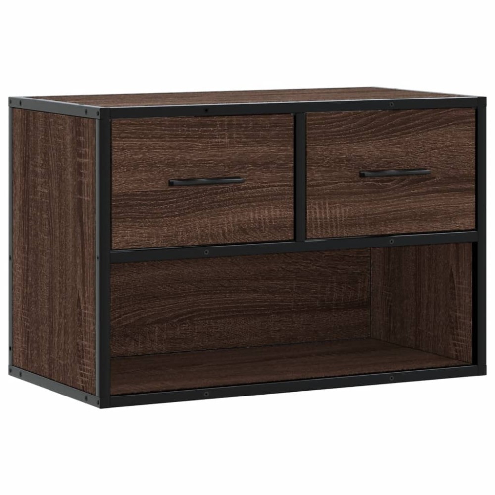 vidaXL Dulap TV, stejar maro, 60x31x39,5 cm, lemn prelucrat și metal