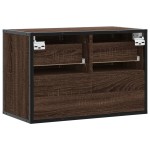 vidaXL Dulap TV, stejar maro, 60x31x39,5 cm, lemn prelucrat și metal vidaXL Dulap TV, stejar maro, 60x31x39,5 cm, lemn prelucrat și metal