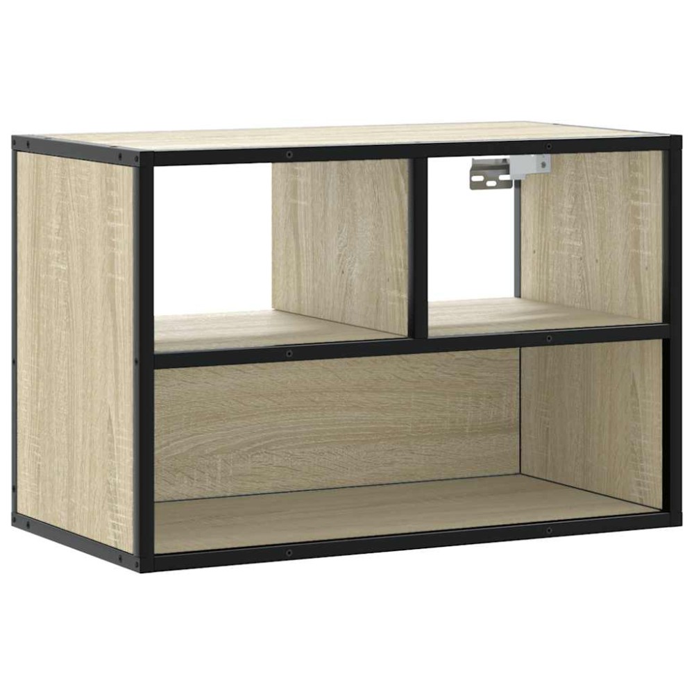 vidaXL Dulap TV, stejar sonoma, 60x31x39,5cm, lemn prelucrat și metal