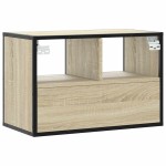 vidaXL Dulap TV, stejar sonoma, 60x31x39,5cm, lemn prelucrat și metal vidaXL Dulap TV, stejar sonoma, 60x31x39,5cm, lemn prelucrat și metal