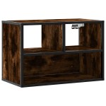 vidaXL Dulap TV stejar fumuriu, 60x31x39,5 cm, lemn prelucrat și metal