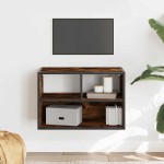 vidaXL Dulap TV stejar fumuriu, 60x31x39,5 cm, lemn prelucrat și metal