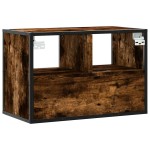 vidaXL Dulap TV stejar fumuriu, 60x31x39,5 cm, lemn prelucrat și metal