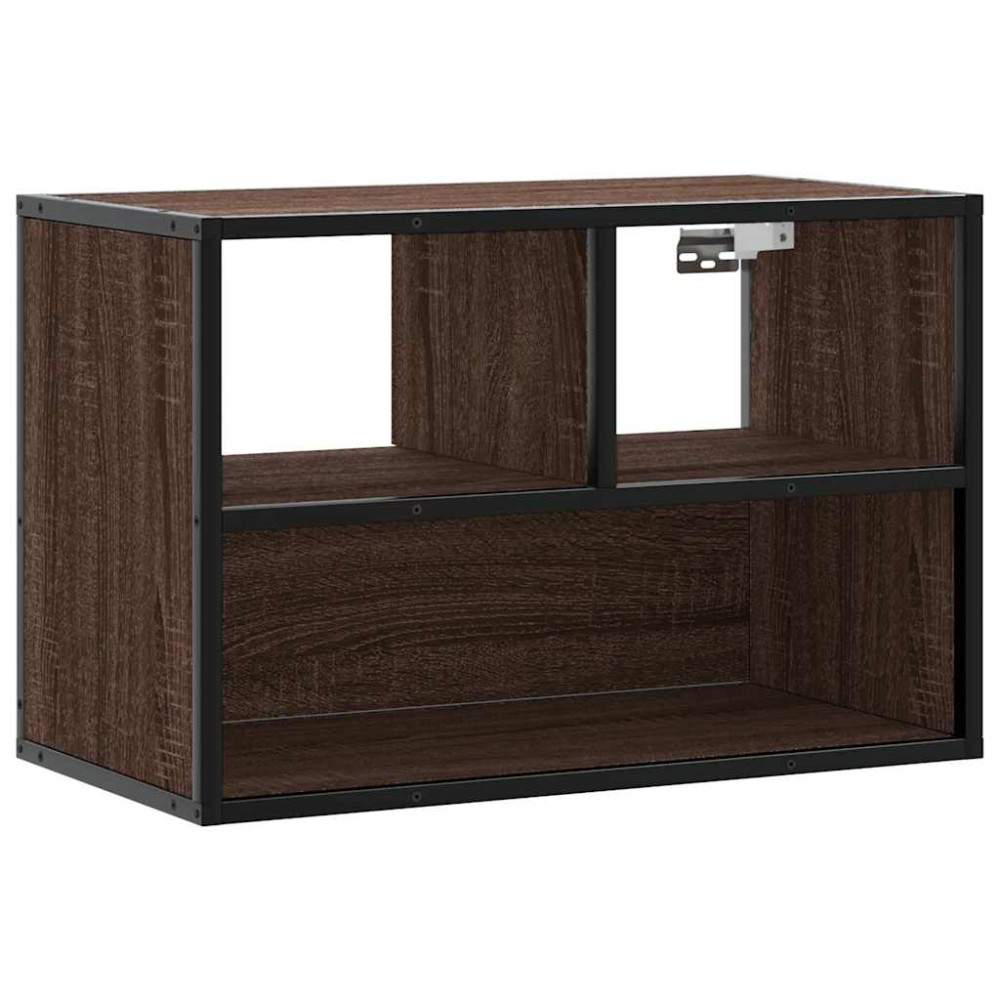 vidaXL Dulap TV, stejar maro, 60x31x39,5 cm, lemn prelucrat și metal