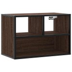vidaXL Dulap TV, stejar maro, 60x31x39,5 cm, lemn prelucrat și metal vidaXL Dulap TV, stejar maro, 60x31x39,5 cm, lemn prelucrat și metal