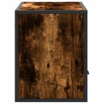 vidaXL Dulap TV stejar fumuriu, 80x31x39,5 cm, lemn prelucrat și metal