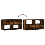vidaXL Dulap TV stejar fumuriu, 80x31x39,5 cm, lemn prelucrat și metal