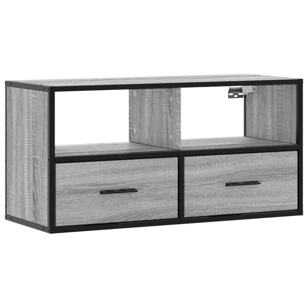 vidaXL Dulap TV, gri sonoma, 80x31x39,5 cm, lemn prelucrat și metal