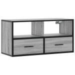 vidaXL Dulap TV, gri sonoma, 80x31x39,5 cm, lemn prelucrat și metal