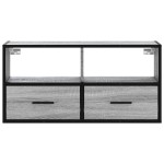 vidaXL Dulap TV, gri sonoma, 80x31x39,5 cm, lemn prelucrat și metal