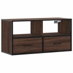 vidaXL Dulap TV, stejar maro, 80x31x39,5 cm, lemn prelucrat și metal vidaXL Dulap TV, stejar maro, 80x31x39,5 cm, lemn prelucrat și metal