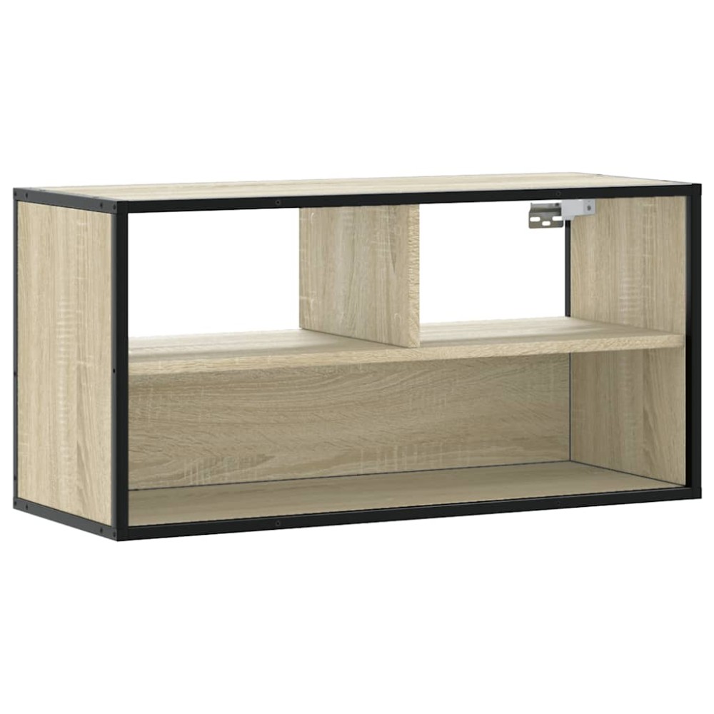 vidaXL Dulap TV, stejar sonoma, 80x31x39,5 cm, lemn prelucrat și metal
