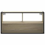 vidaXL Dulap TV, stejar sonoma, 80x31x39,5 cm, lemn prelucrat și metal vidaXL Dulap TV, stejar sonoma, 80x31x39,5 cm, lemn prelucrat și metal