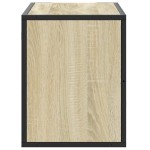 vidaXL Dulap TV, stejar sonoma, 80x31x39,5 cm, lemn prelucrat și metal vidaXL Dulap TV, stejar sonoma, 80x31x39,5 cm, lemn prelucrat și metal