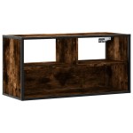 vidaXL Dulap TV stejar fumuriu, 80x31x39,5 cm, lemn prelucrat și metal