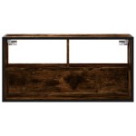 vidaXL Dulap TV stejar fumuriu, 80x31x39,5 cm, lemn prelucrat și metal