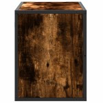 vidaXL Dulap TV stejar fumuriu, 80x31x39,5 cm, lemn prelucrat și metal