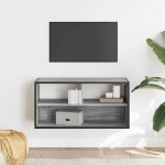 vidaXL Dulap TV, gri sonoma, 80x31x39,5 cm, lemn prelucrat și metal