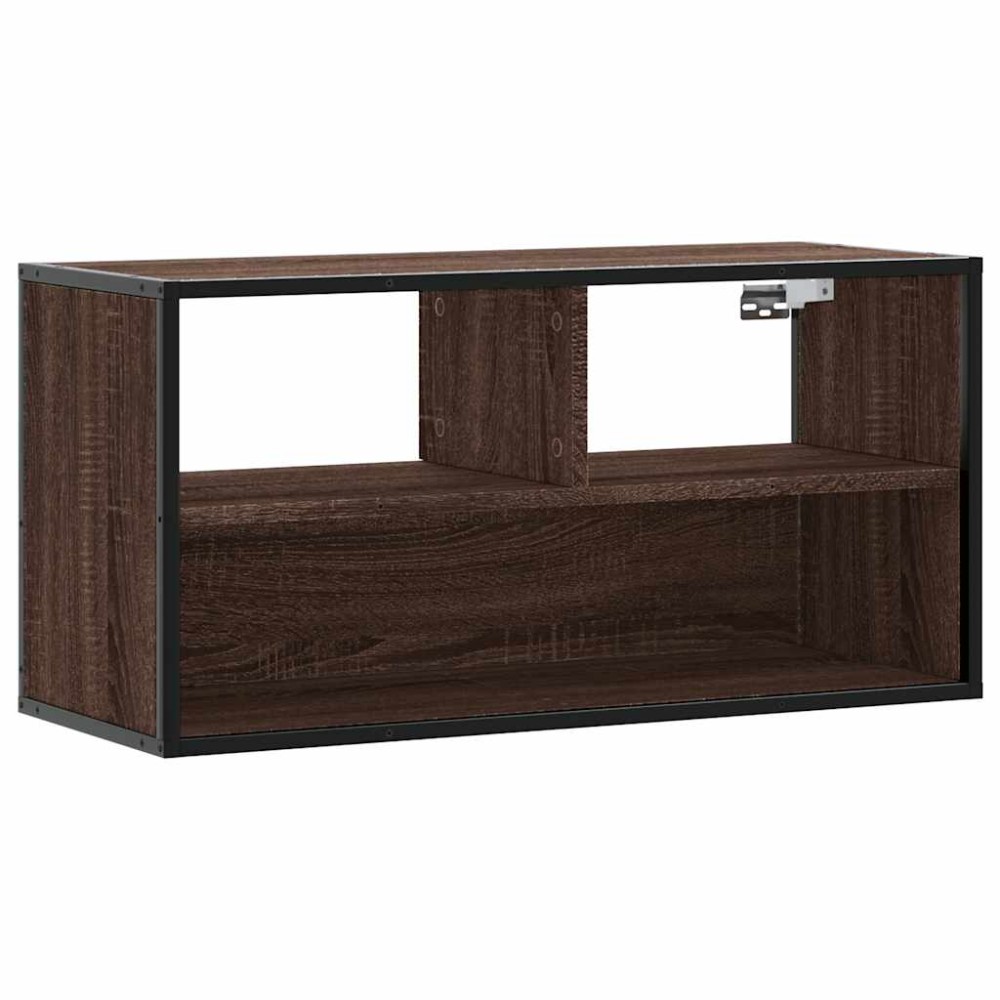 vidaXL Dulap TV, stejar maro, 80x31x39,5 cm, lemn prelucrat și metal