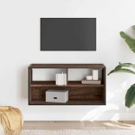 vidaXL Dulap TV, stejar maro, 80x31x39,5 cm, lemn prelucrat și metal vidaXL Dulap TV, stejar maro, 80x31x39,5 cm, lemn prelucrat și metal