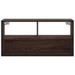 vidaXL Dulap TV, stejar maro, 80x31x39,5 cm, lemn prelucrat și metal vidaXL Dulap TV, stejar maro, 80x31x39,5 cm, lemn prelucrat și metal