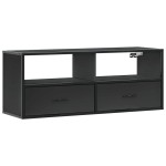vidaXL Dulap TV, negru, 100x31x39,5 cm, lemn prelucrat și metal