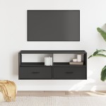vidaXL Dulap TV, negru, 100x31x39,5 cm, lemn prelucrat și metal