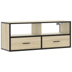 vidaXL Dulap TV stejar sonoma, 100x31x39,5 cm, lemn prelucrat și metal