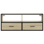 vidaXL Dulap TV stejar sonoma, 100x31x39,5 cm, lemn prelucrat și metal