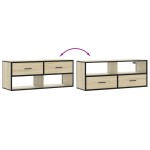 vidaXL Dulap TV stejar sonoma, 100x31x39,5 cm, lemn prelucrat și metal