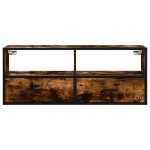 vidaXL Dulap TV stejar fumuriu 100x31x39,5 cm, lemn prelucrat și metal