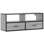 vidaXL Dulap TV, gri sonoma, 100x31x39,5 cm, lemn prelucrat și metal