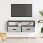 vidaXL Dulap TV, gri sonoma, 100x31x39,5 cm, lemn prelucrat și metal