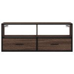 vidaXL Dulap TV, stejar maro, 100x31x39,5 cm, lemn prelucrat și metal