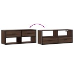 vidaXL Dulap TV, stejar maro, 100x31x39,5 cm, lemn prelucrat și metal
