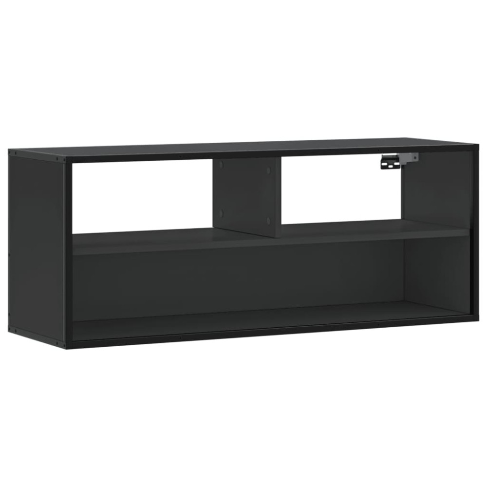 vidaXL Dulap TV, negru, 100x31x39,5 cm, lemn prelucrat și metal