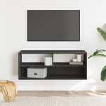 vidaXL Dulap TV, negru, 100x31x39,5 cm, lemn prelucrat și metal