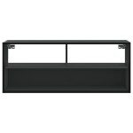 vidaXL Dulap TV, negru, 100x31x39,5 cm, lemn prelucrat și metal