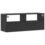 vidaXL Dulap TV, negru, 100x31x39,5 cm, lemn prelucrat și metal