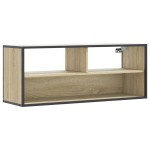 vidaXL Dulap TV stejar sonoma, 100x31x39,5 cm, lemn prelucrat și metal