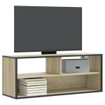 vidaXL Dulap TV stejar sonoma, 100x31x39,5 cm, lemn prelucrat și metal