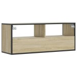 vidaXL Dulap TV stejar sonoma, 100x31x39,5 cm, lemn prelucrat și metal