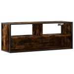 vidaXL Dulap TV stejar fumuriu 100x31x39,5 cm, lemn prelucrat și metal
