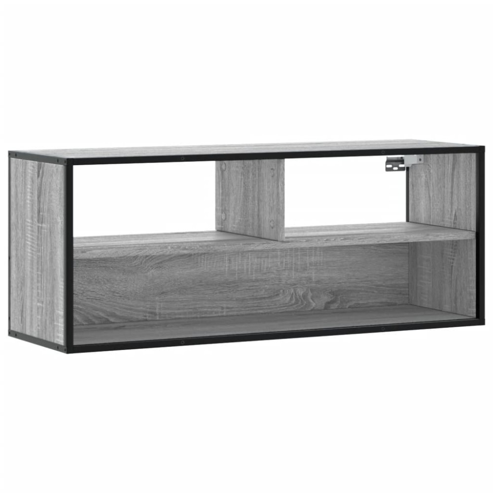 vidaXL Dulap TV, gri sonoma, 100x31x39,5 cm, lemn prelucrat și metal