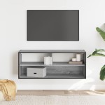 vidaXL Dulap TV, gri sonoma, 100x31x39,5 cm, lemn prelucrat și metal