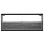 vidaXL Dulap TV, gri sonoma, 100x31x39,5 cm, lemn prelucrat și metal