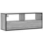 vidaXL Dulap TV, gri sonoma, 100x31x39,5 cm, lemn prelucrat și metal