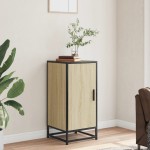 vidaXL Dulap, stejar sonoma, 35,5x35x76 cm, lemn prelucrat și metal