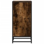 vidaXL Dulap, stejar fumuriu, 35,5x35x76 cm, lemn prelucrat și metal