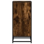 vidaXL Dulap, stejar fumuriu, 35,5x35x76 cm, lemn prelucrat și metal